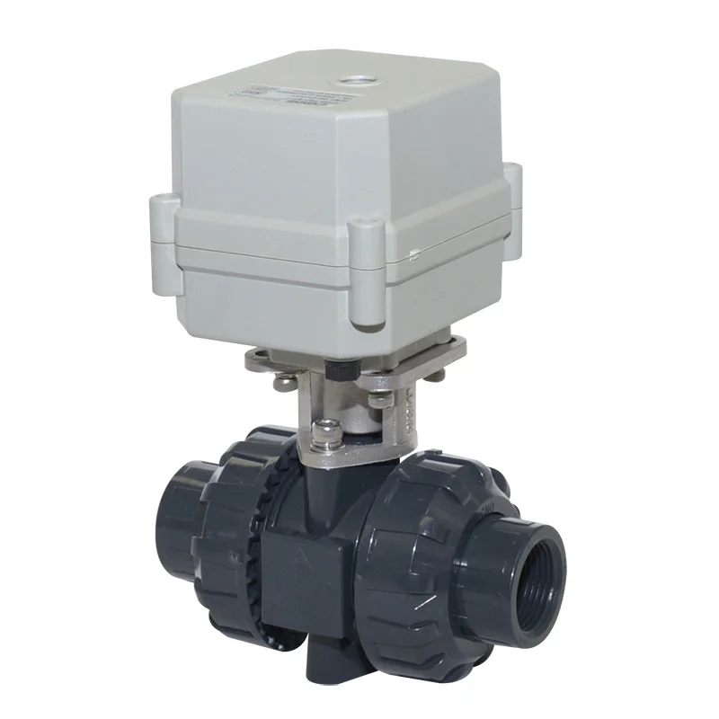 2 way 12V 24V 220V DN25 PVC motorized electric plastic valve
