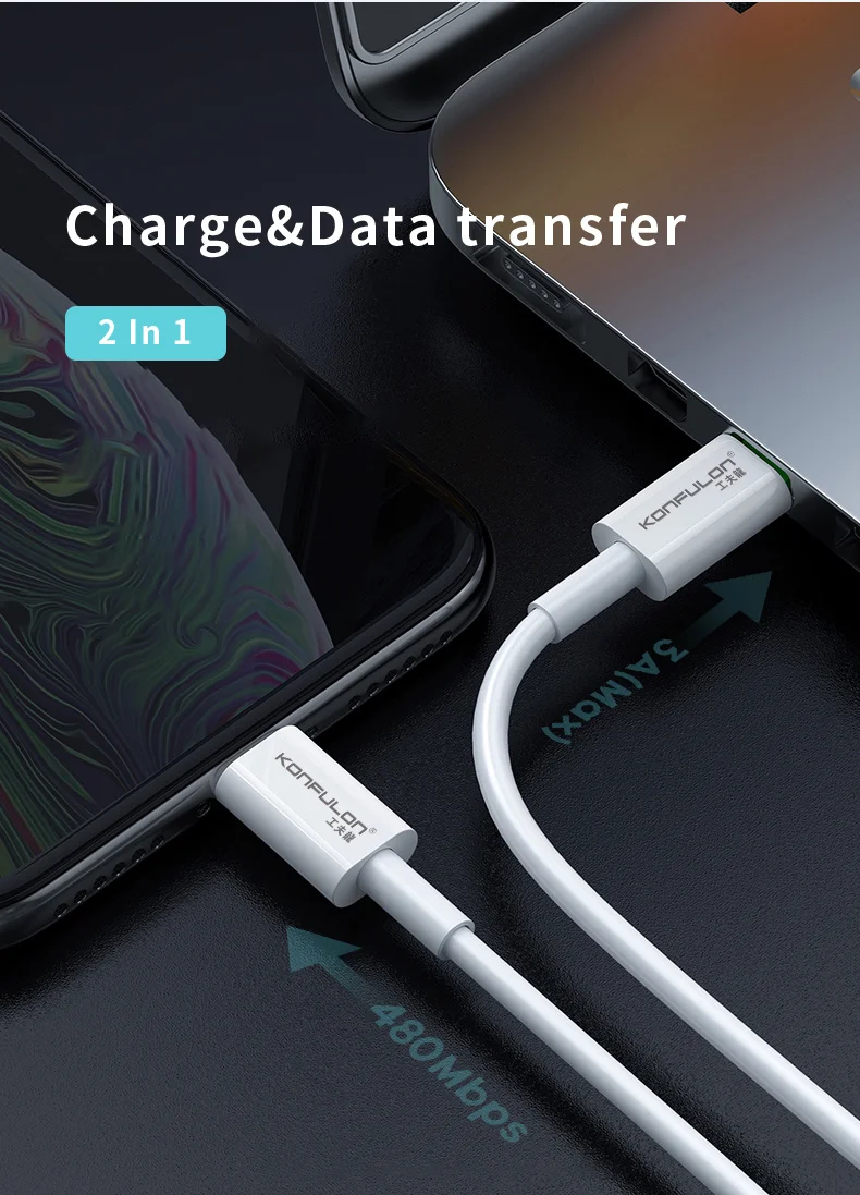 konfulon 2023 Best Selling Products C2L PD 20W USB type C to Lighting Fast Charging Cable Data Wire battery for iP13 pro max