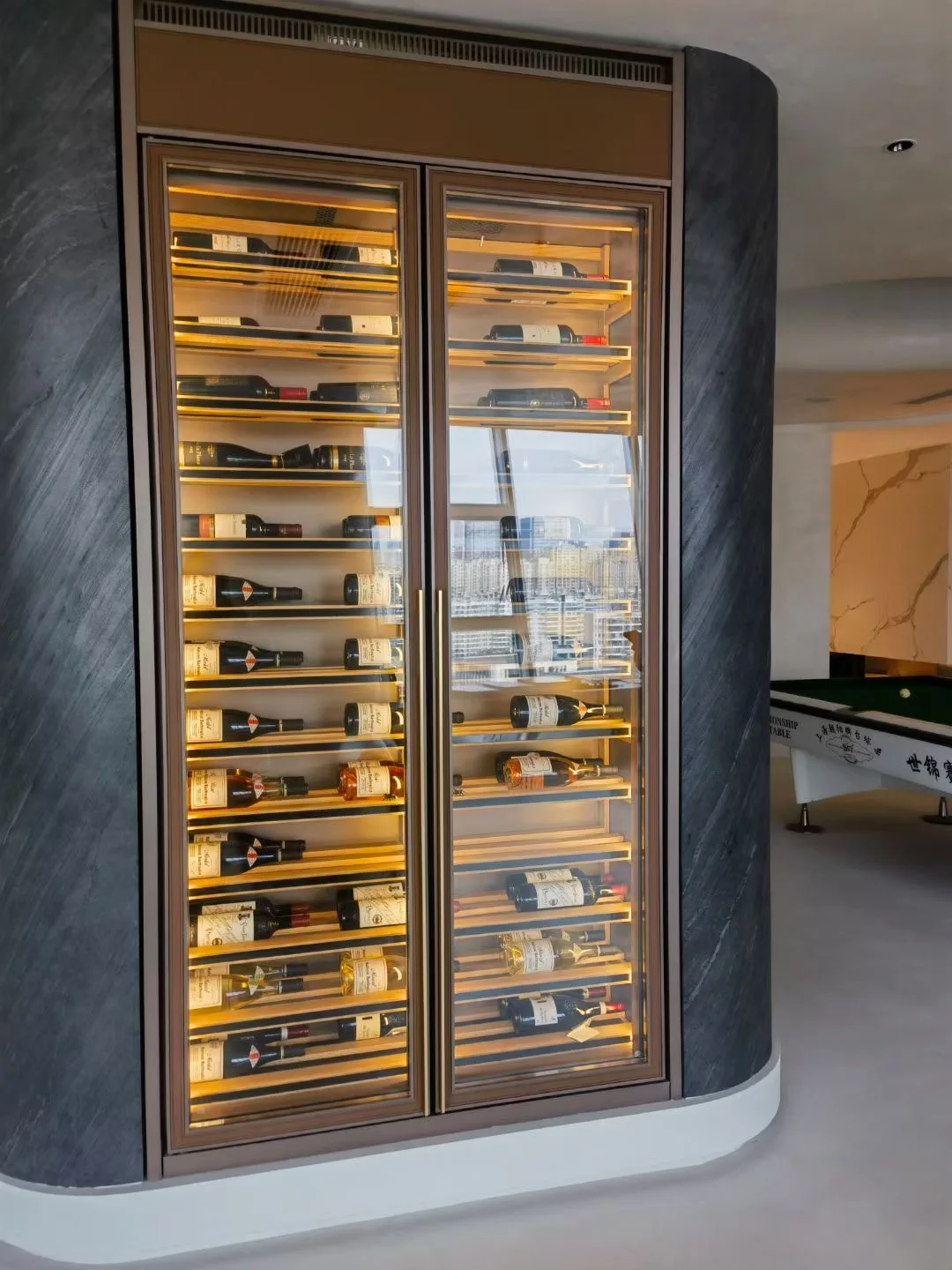 Free installation of high-end private custom stainless steel thermostatic wine cabinet with inverter compressor