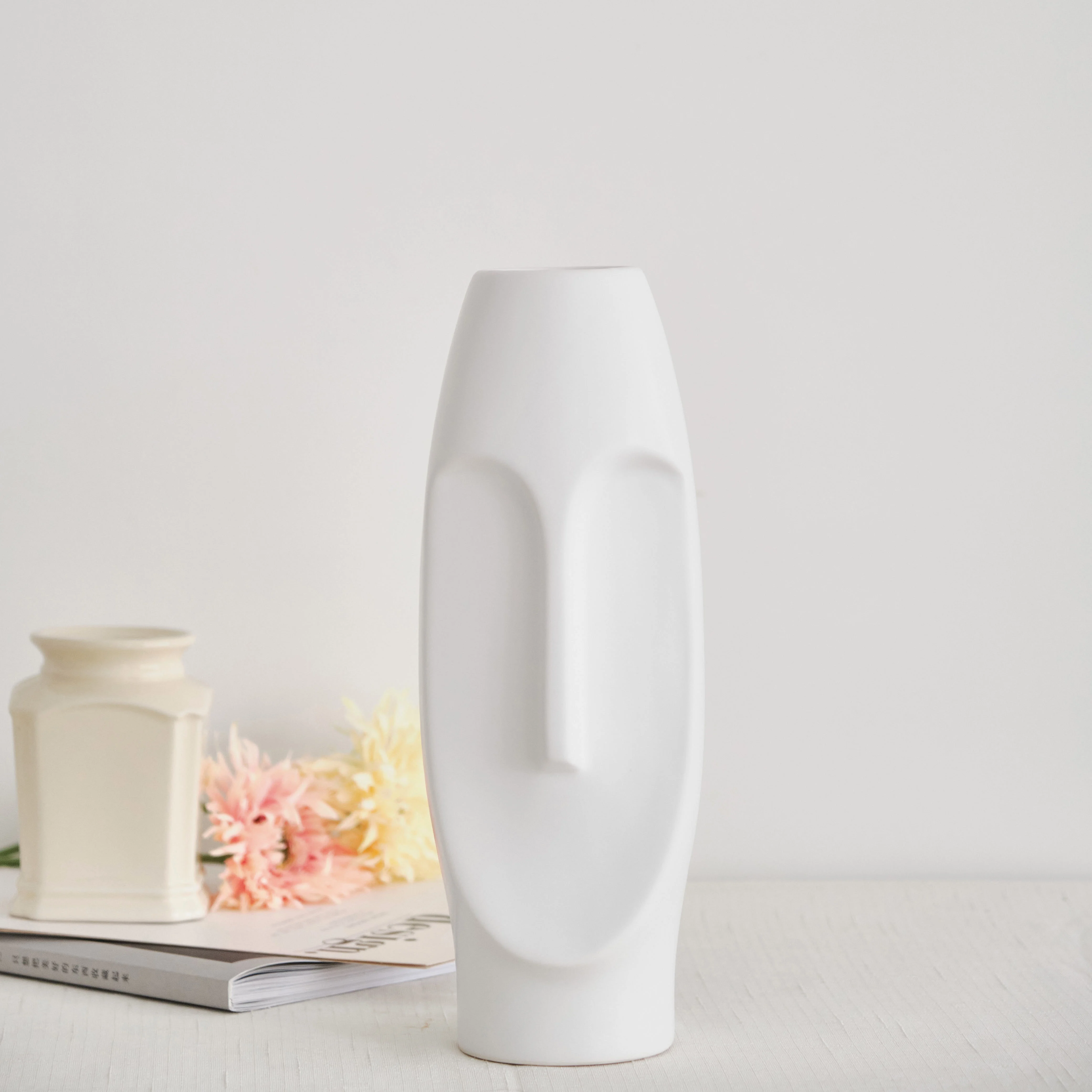Home Decor Modern Nordic Style Face Vases Simple Design Human face Ceramic Flower vase