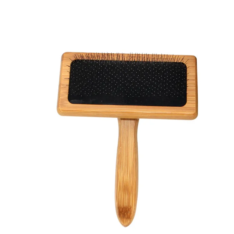 Dog Grooming Professional Brush Comb Safe Wood Pet Comb Stainless Steel Rounded Teeth Pin Prevents Knots Mats