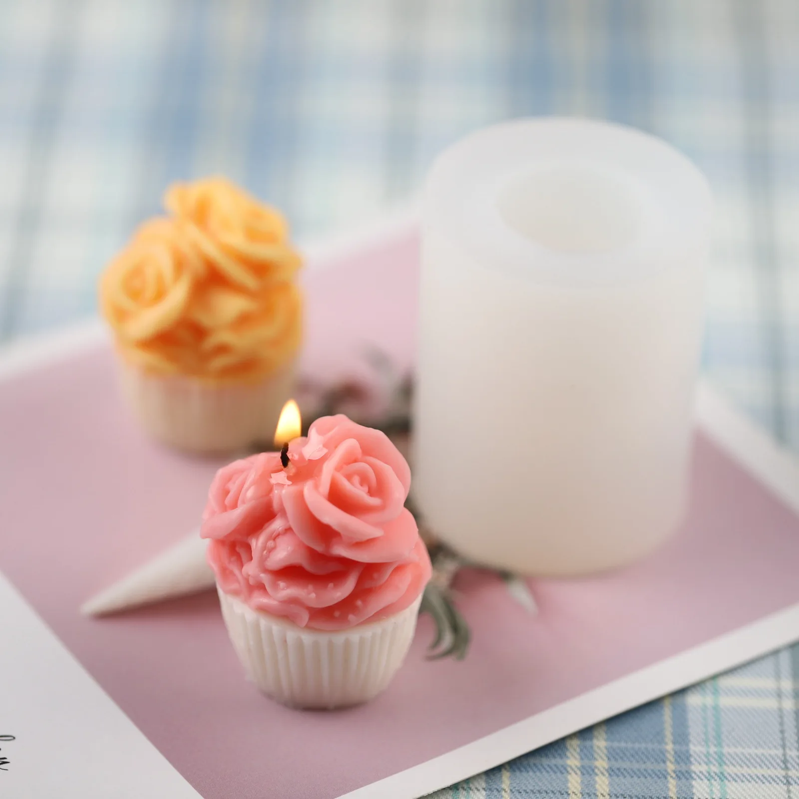 T3012 3D mini cupcake molds Cream flowers baked desserts DIY scented candle silicone molds