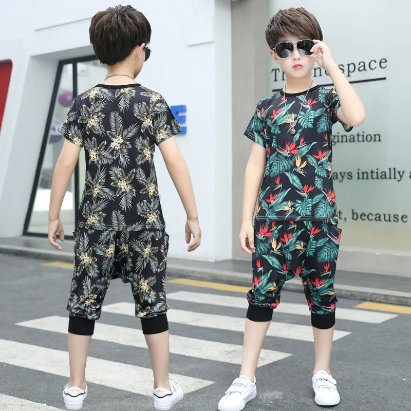 Max High Quality Exclusive For Boys Summer New Short-sleeved Suits Trendy Clothes Two-piece T-shirts Kids Denim Clothing