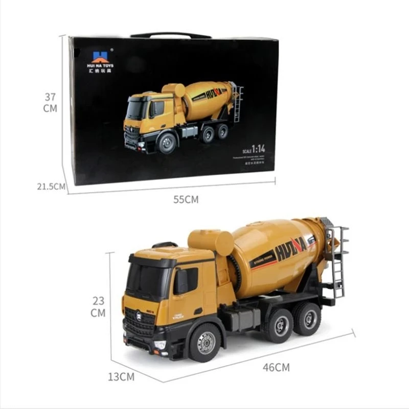HUINA 1574 1:14 RC Truck Tractor Engineering Car 2.4GHz Remote Control Car 10CH RC Mixer Trucks Toys Boys Gifts