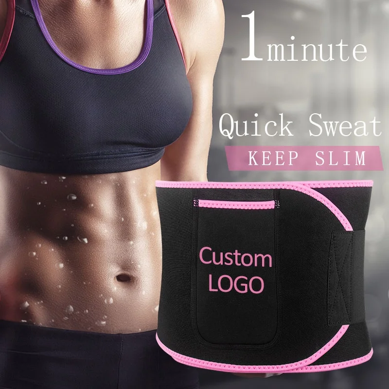 High Quality Custom Logo Women Men Corset Stomach Fitness Brace Sweet Slim Sweat Waist Trimmer Support Trainer Belt