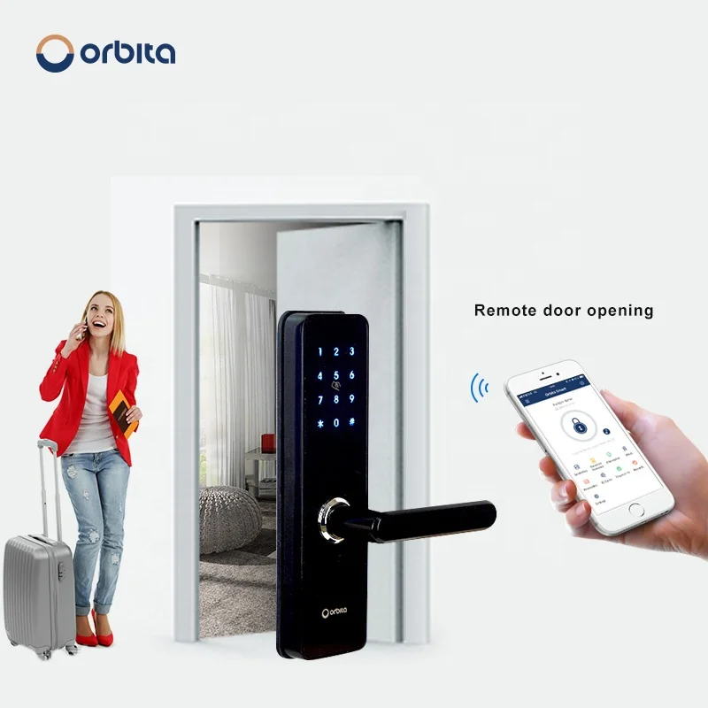 
Orbita security blue tooth APP remote change code airbnb hotel invisible keypad door lock 