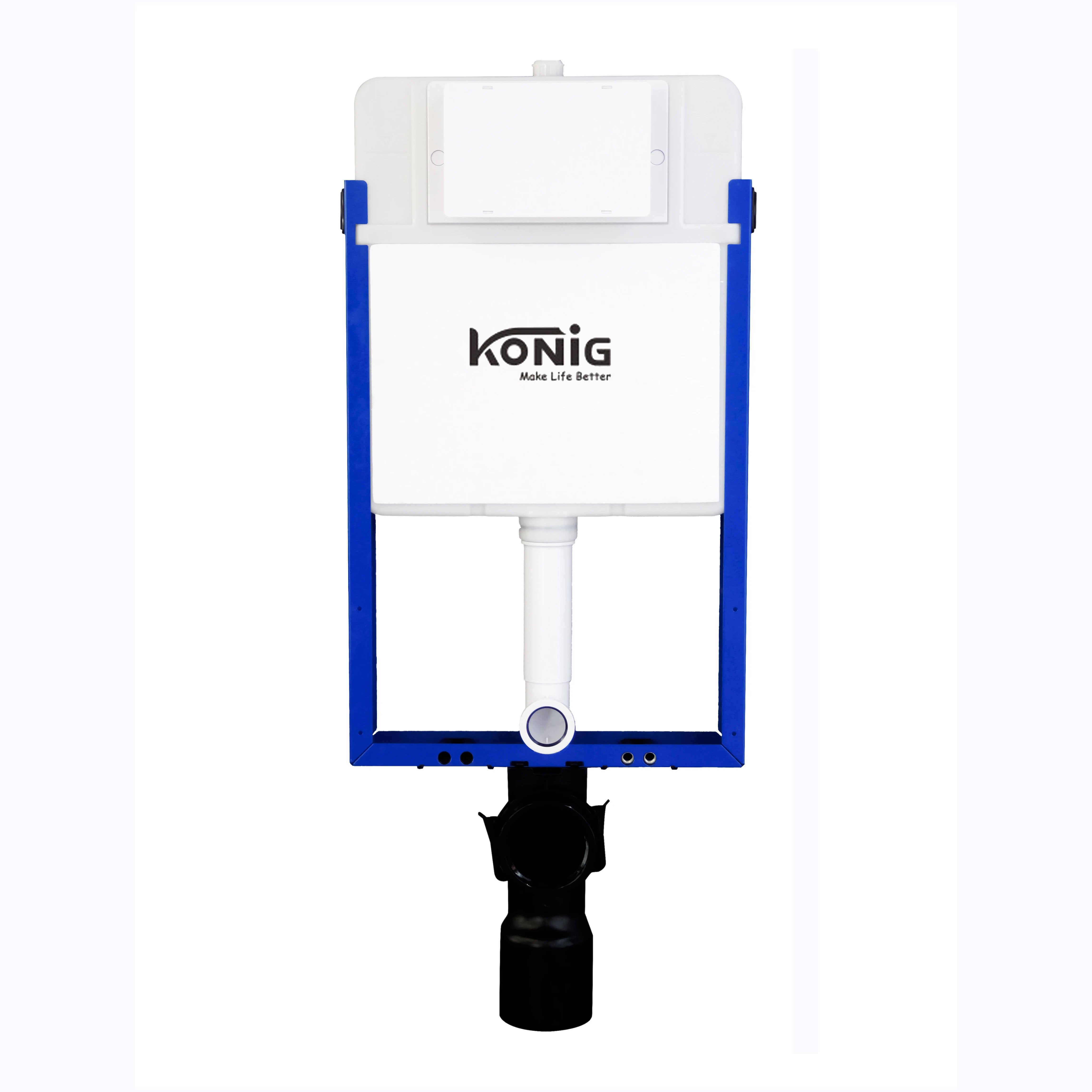 Half frame wall mounted tank wall hung toilet concealed cistern for solid wall construction