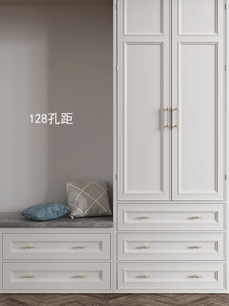 Brass strip handle modern simple cabinet gold transparent drawer wardrobe furniture light luxury door handle