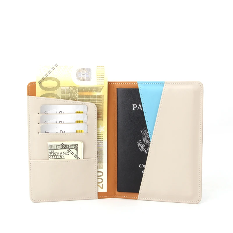  Тонкий дорожный органайзер для документов кошелек на заказ с RFID-блокировкой искусственная кожа Обложка паспорта