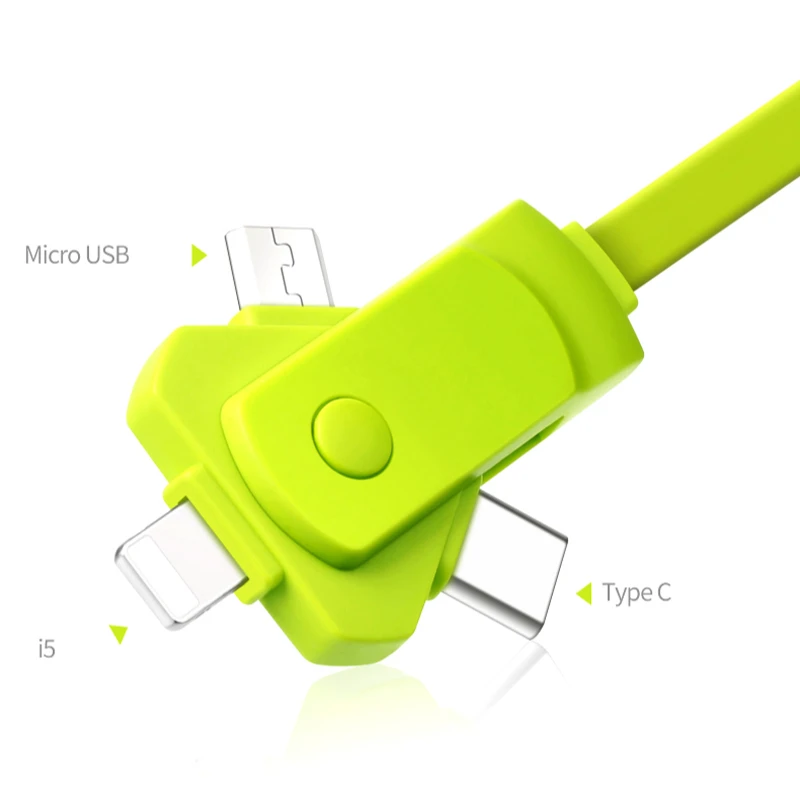 
Multiple Charging Cable 3-in-1 USB Charge Cord for iphone/Type C/Micro USB Connector 