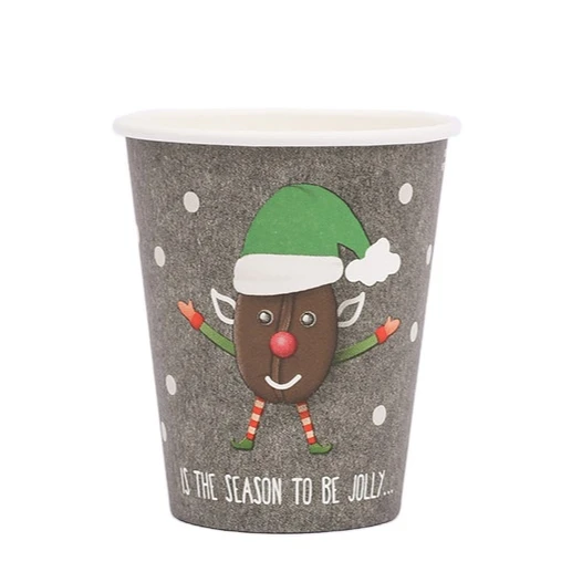 Premium quality disposable eco-friendly drink Christmas Party  6oz  paper cups with lids Chinese manufactory wholesale custom