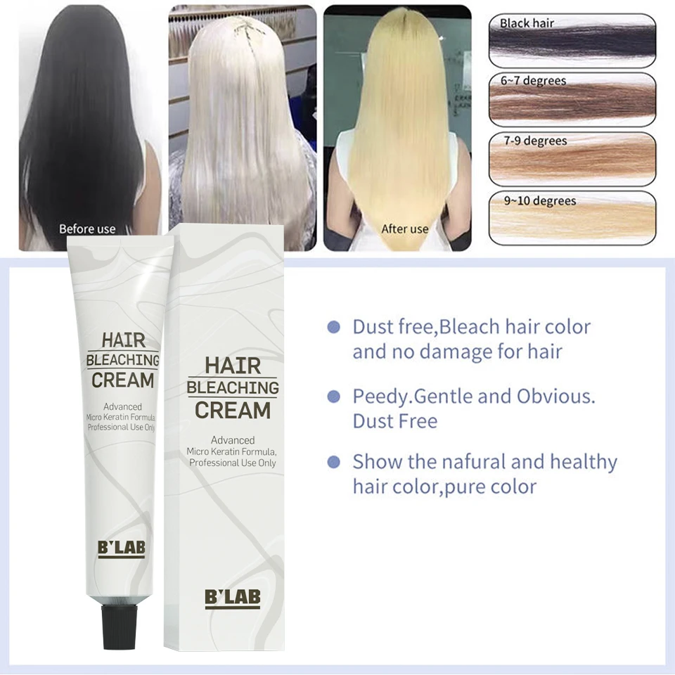 Private Label Anti Yellow Hair Color Cream Hair Dye for Professional Salon No Ammonia Mild Formula Hair Bleaching Cream