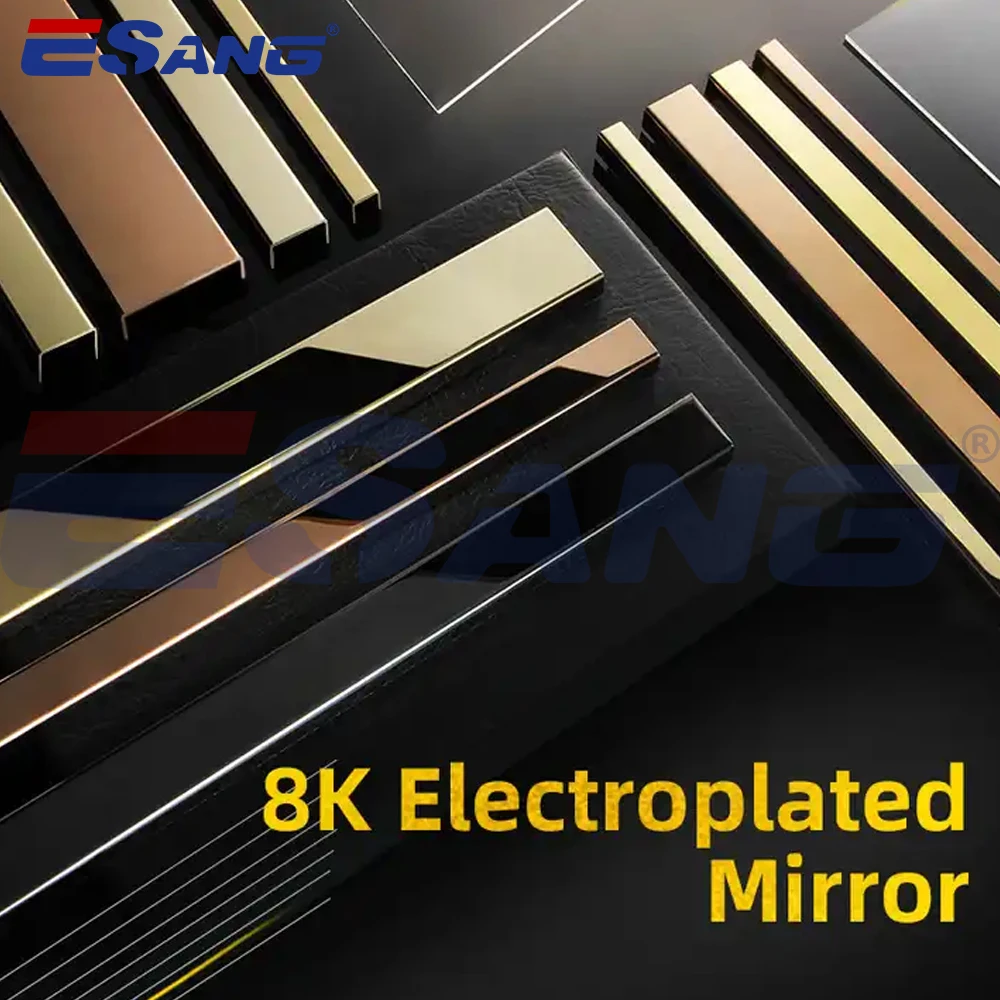 ESANG U Channel SS304 Brushed Polished Decorative Stainless Steel Tile Edge Trim 10MM