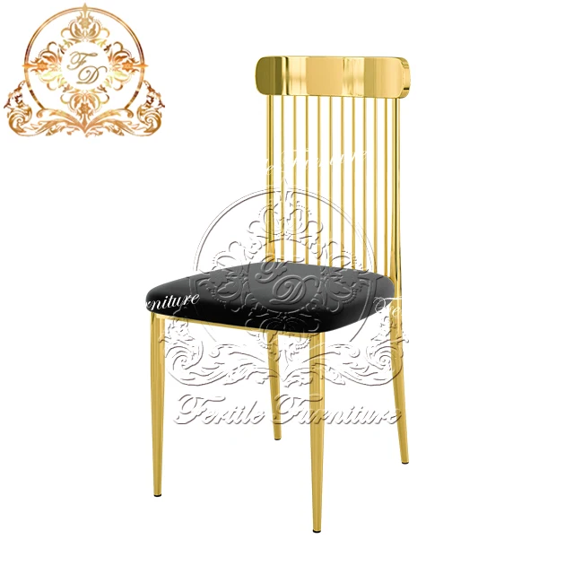 Pink Leather Seat Cushion Gold Stainless Steel Frame Wholesale Luxury Chairs For Events Wedding Party Luxury