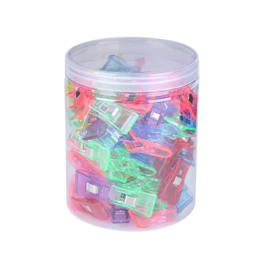 RTS 100pcs/Bottle Colorful Plastic Fabric Clip For Sewing Patchwork Clothes Sewing Clips