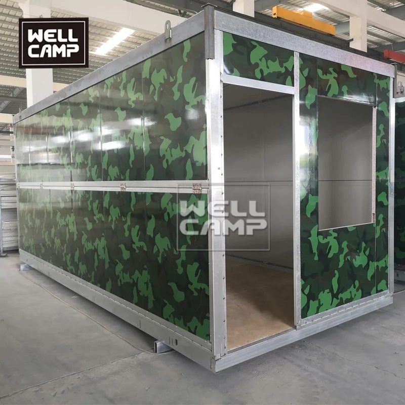 Камуфляжный складной контейнерный дом Временный модульный сборный небольшие контейнерные дома для правительственного проекта на