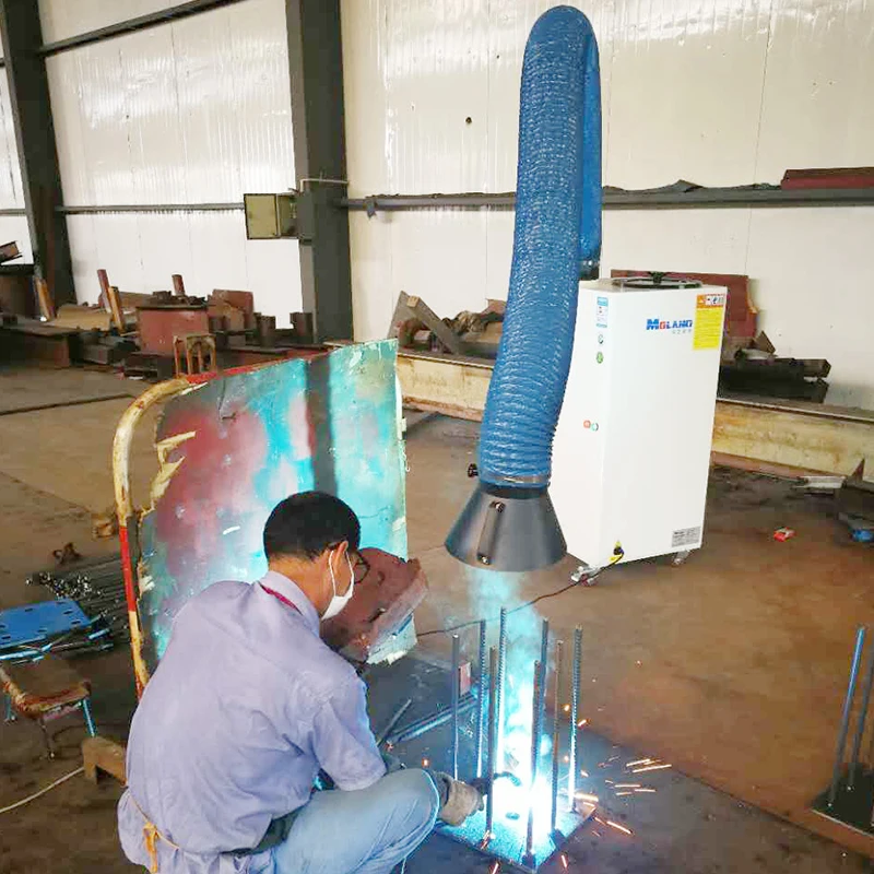 Industrial Portable Dust Collector 1.5KW Mobile Welding Fume Smoke Extractor
