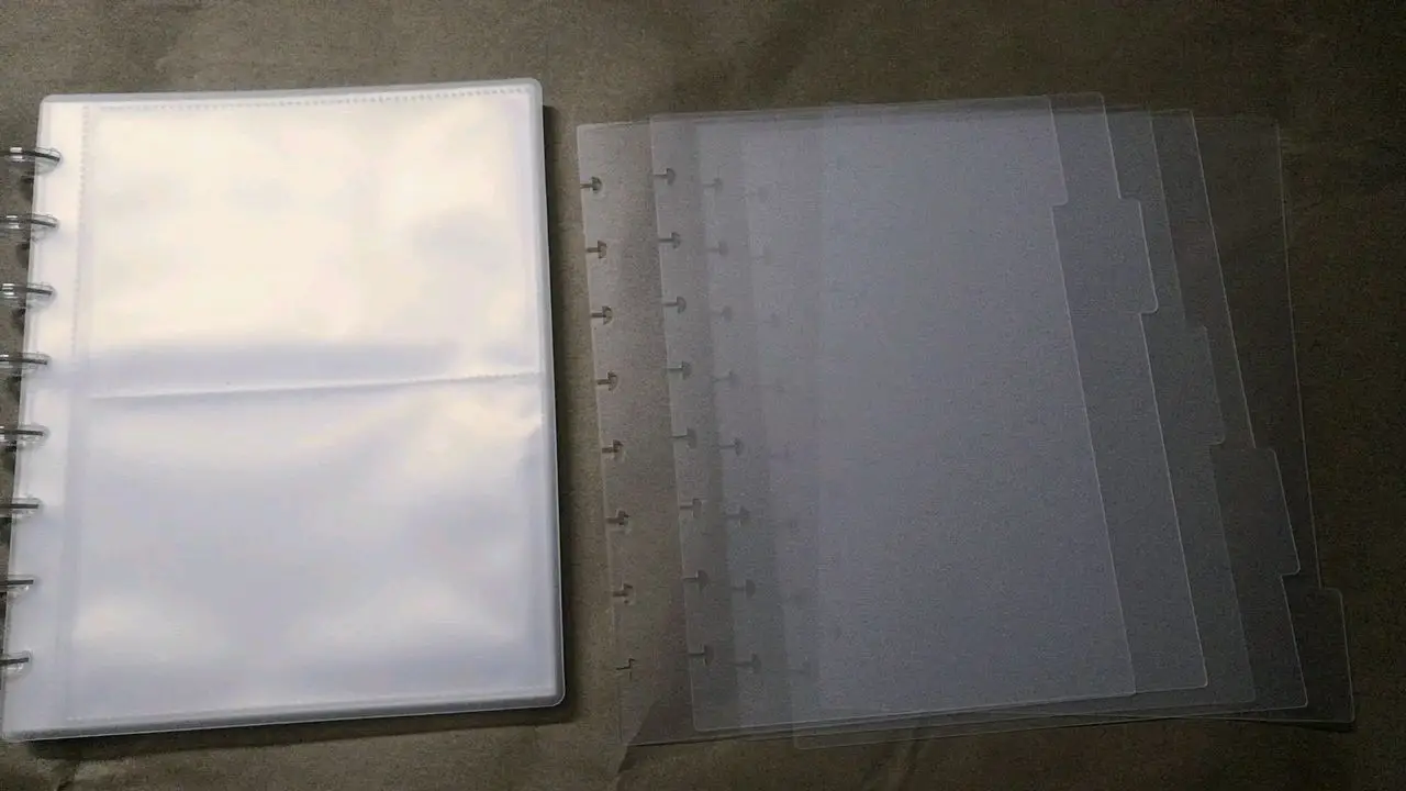 Eco-friendly Frosted Plastic PP Divider Page 4x6 5x7 6x8 Size 9 Disc Hole 6 Side Tab PP Divider