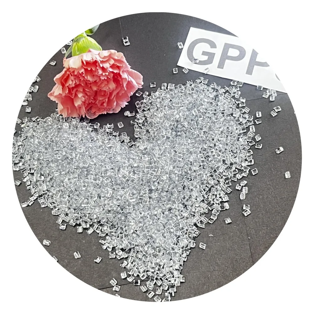 Tableware products plastic raw materials PS series transparent high gloss particle general purpose GPPS plastic