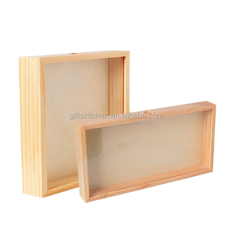 Wholesale Customer Wall Hanging Wooden Natural Photo Frames Shadow Box