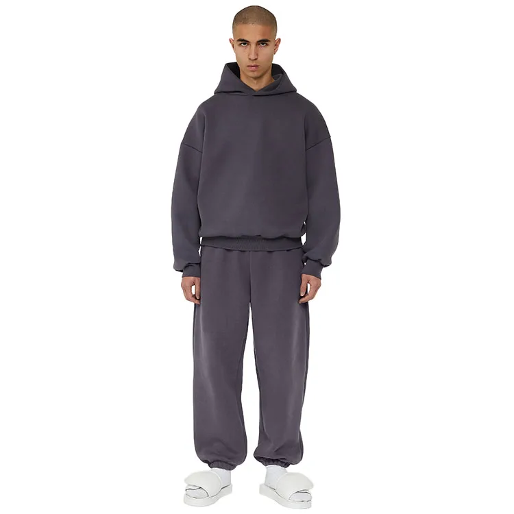 Custom logo thicker cotton fleece designer men winter tracksuit sport track suit