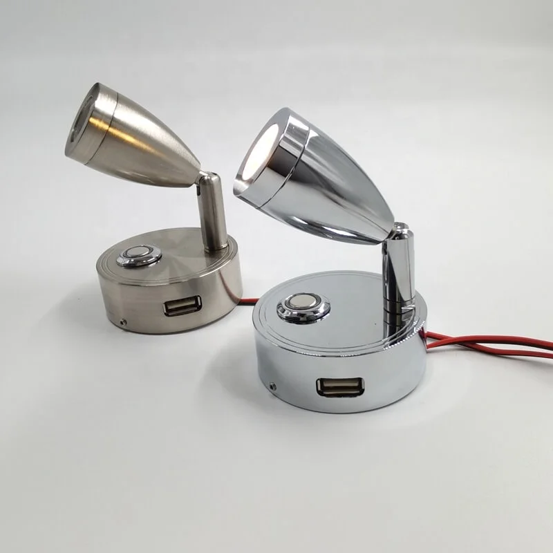 USB Type C charge Touch Dimming DC12V 24V  Caravan wall mount bedside 12V 24V flexible LED reading light