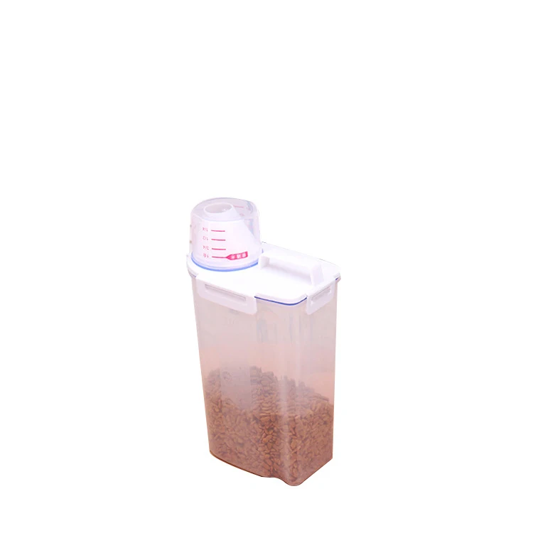 2 in 1 cat dog pet food container storage and measuring cup