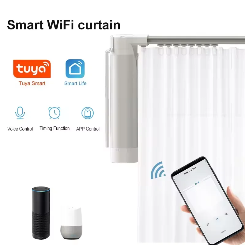 1.2 to 6.2M Tuya Smart Home Window Opener Wifi Zigbee Automatic Electric Motorized Curtain Motor For Automation System
