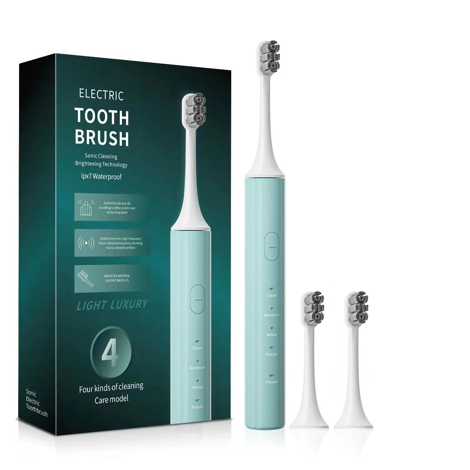 Customizable Color 4 Gears Electric Toothbrush With Dupont Filament