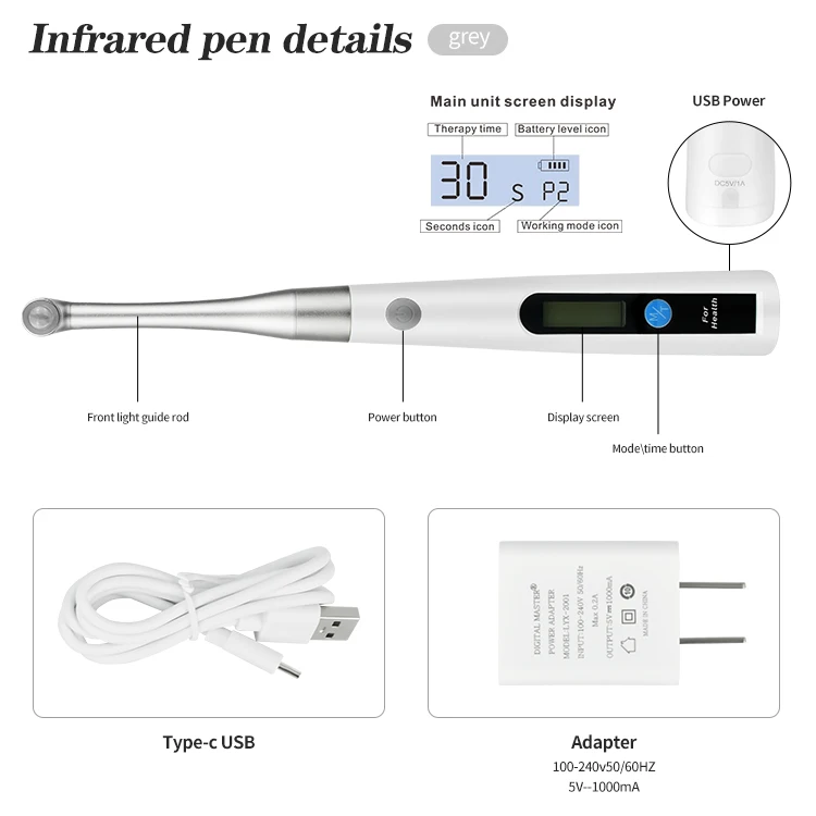 Near Infrared Portable Red Light Therapy Device Pen Mouth Ulcers Treatment Instrument Cold Sore Red Light