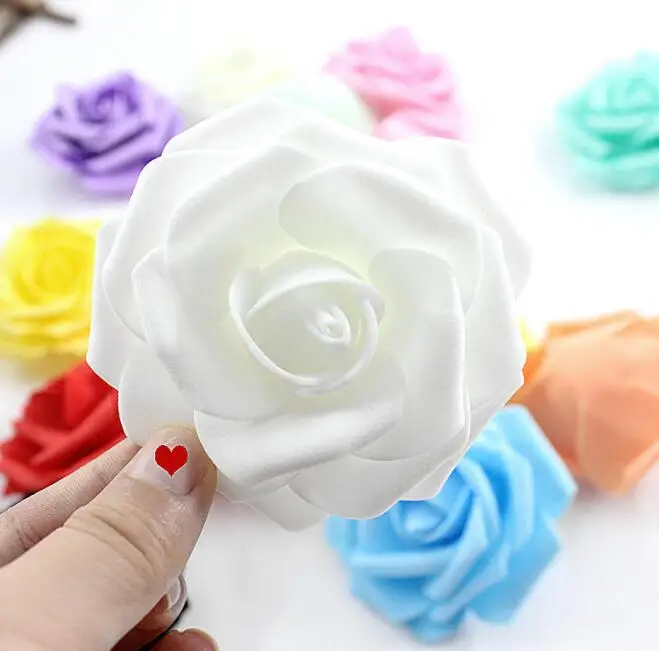 DIY Real Touch 3D Artificial Foam Rose Head Without Stem for Wedding Party Home Decoration