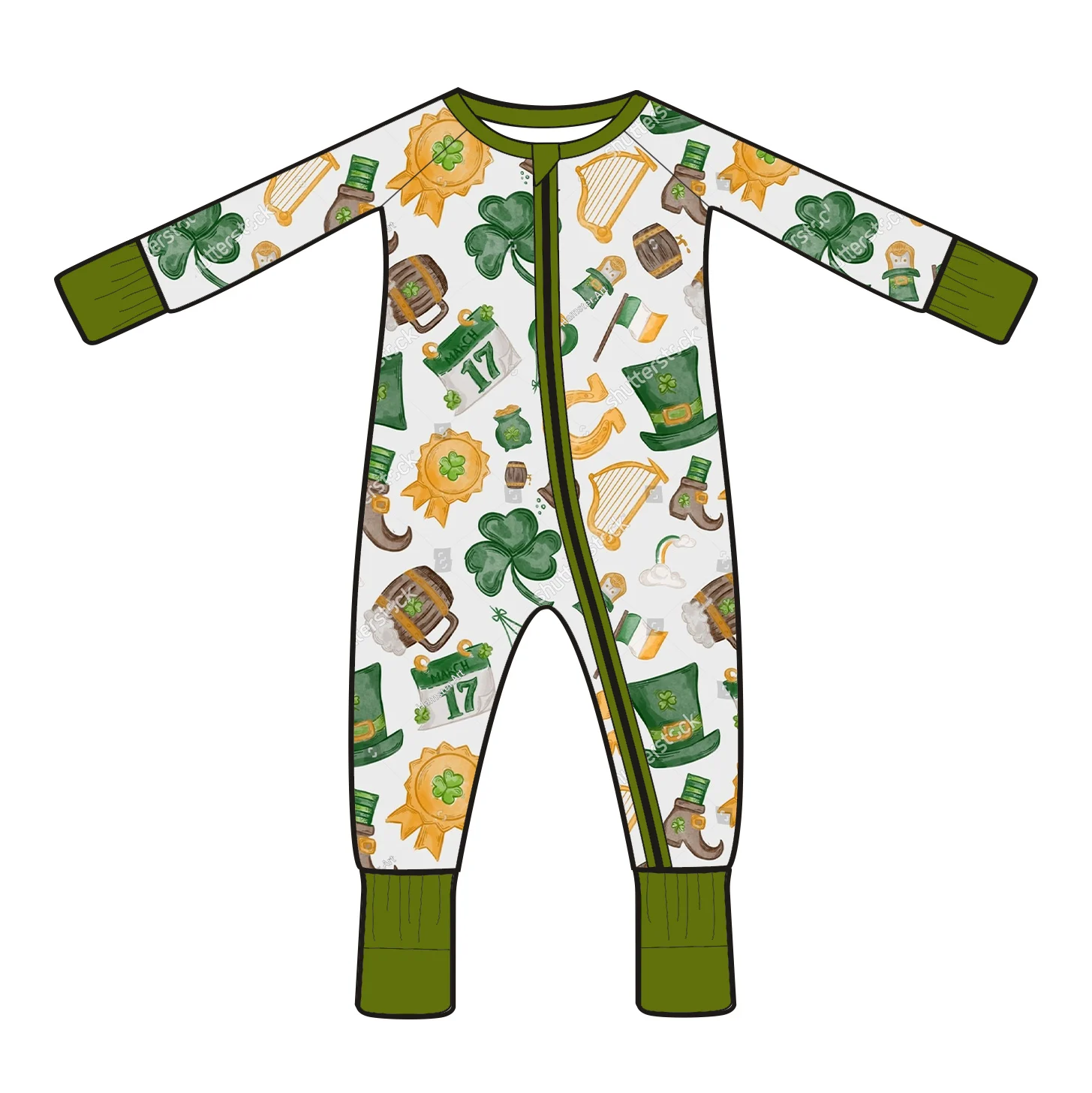Premium Bamboo Viscose Baby Romper with YKK Zipper for Newborns High Quality Custom Pattern Comfortable Onesie