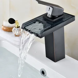 LED Basin Faucet Temperature Colors Change Bathroom Mixer Tap Deck Mounted Wash Sink Taps Hot And Cold Tap