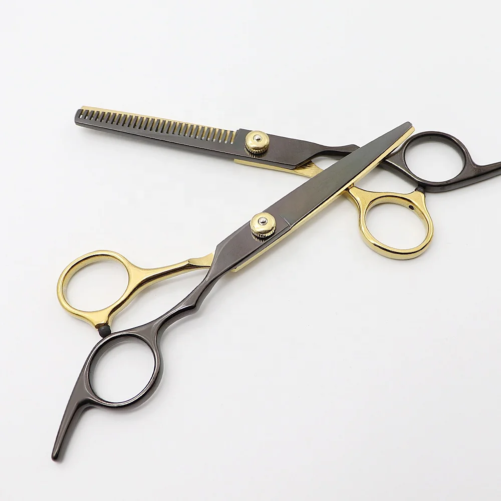 professional black and gold hair scissors cut hair cutting salon scissor makas barber cutting shears hairdressing scissors