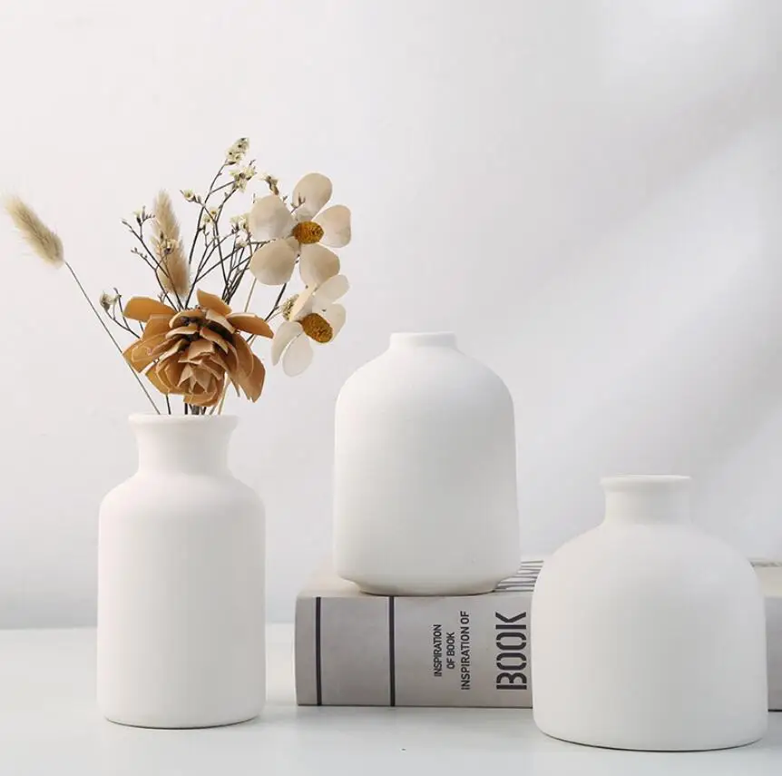 2023 best selling nordic minimalist home decor white plain table ceramic vase