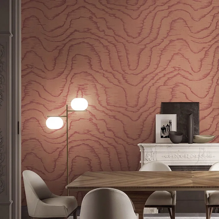 Great Quality Width 137cm wall paper home decoration 3d Red Ripple Textile Cloth wallcovering wall decor for Hotel wallpaper