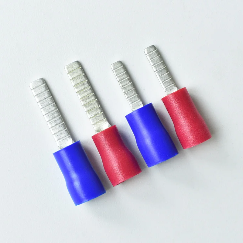 QWT DBV Copper Vnyl Pre-insulated Electrical Lipped Chip Shaped Connector Cable Pin Blade Splice Flat Terminal Lug Size