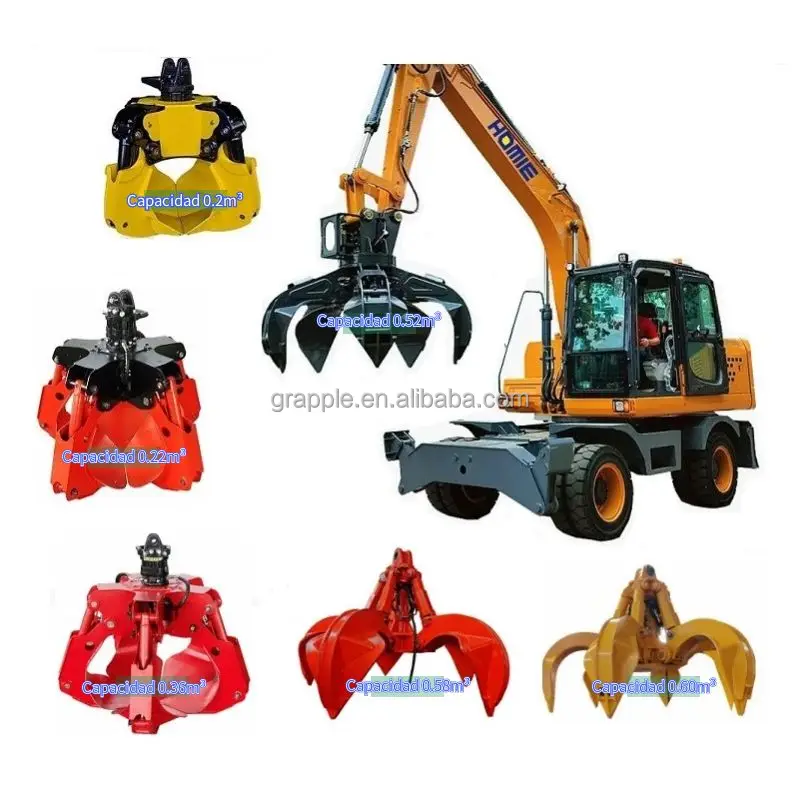 Гидравлический Магнитный Грейфер для обработки металлолома 5 когтей экскаватора 20-30 тонн
