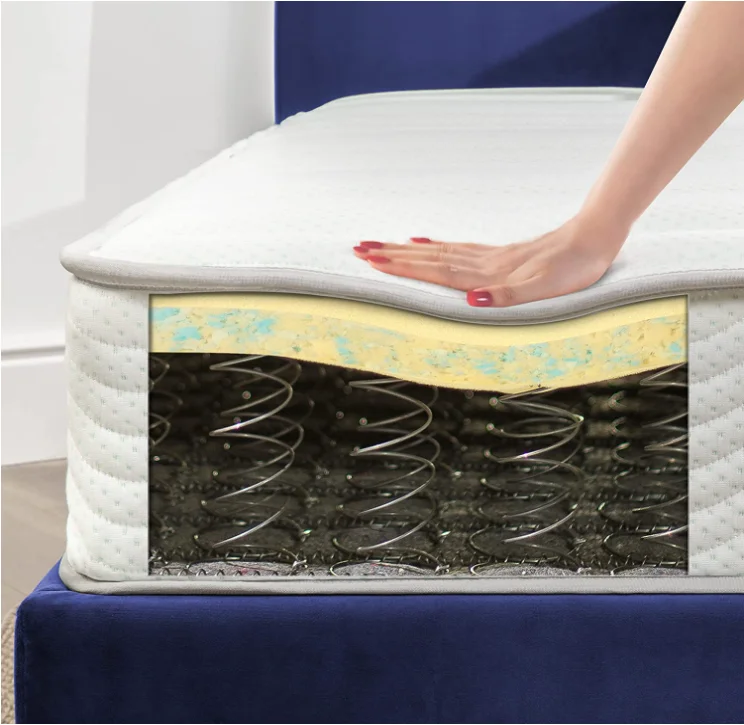 Портативный весна матрас из пены с эффектом памяти класса Люкс Queen King Size джинсовые платья-комбинезоны карманами для кроватных матрасов в коробке