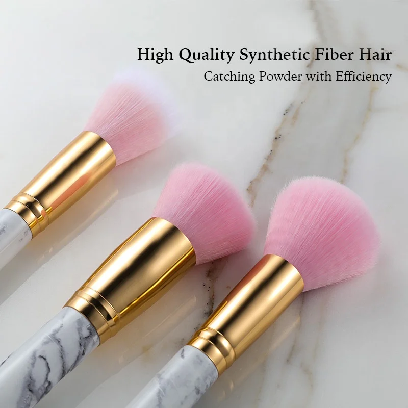 Delicate marble pattern 5pcs Christmas gift set cosmetic brushes