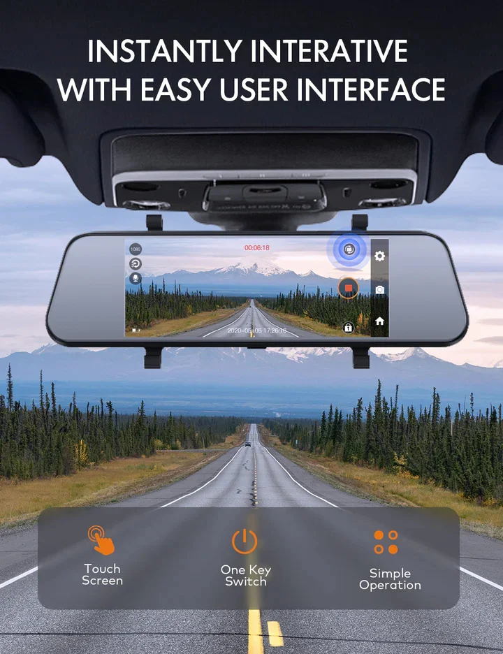 Rear View Mirror Camera Front and Rear Camera for Car 1080P Front and Rear View Dual Cameras Apeman Mirror Dash Cam