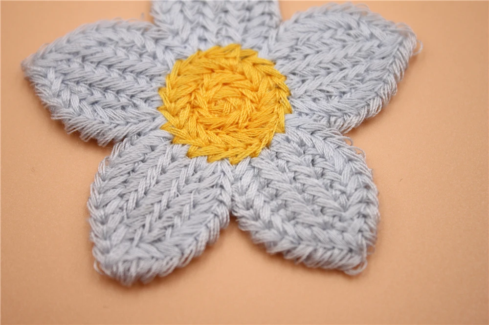 MS23237 Hot Sale Crochet Flower Shape Applique Colorful Sew On Embroidered Patches