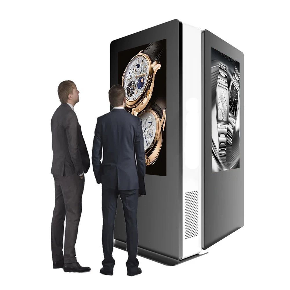 43 65 inch interactive totem outdoor android lcd display high brightness double sided outdoor digital signage kiosk enclosure