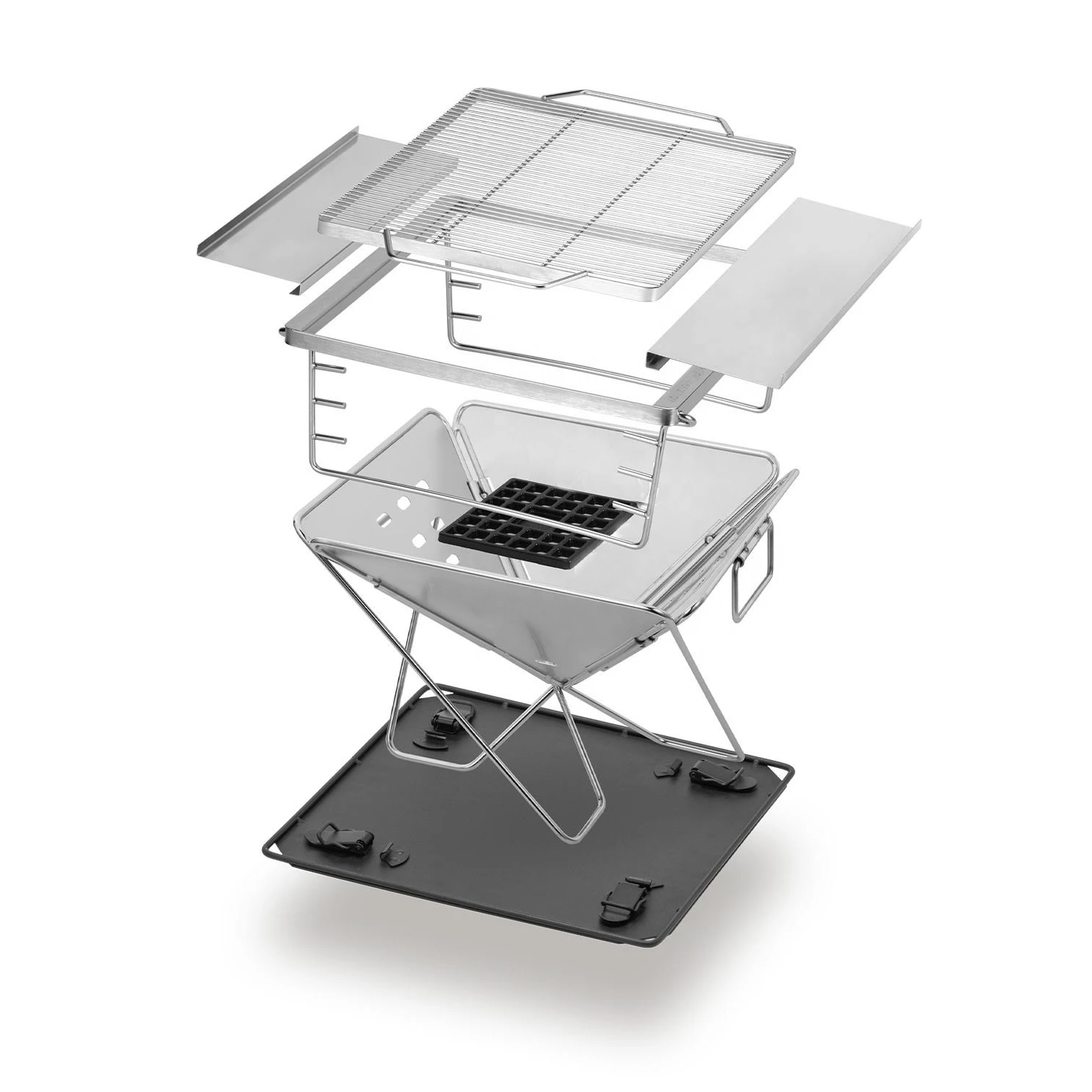 Outdoor Folding fire pit station barbecue wood Portable Outdoor Home Camping Adjustable 2 Layers Aluminum Camping Solo Stove