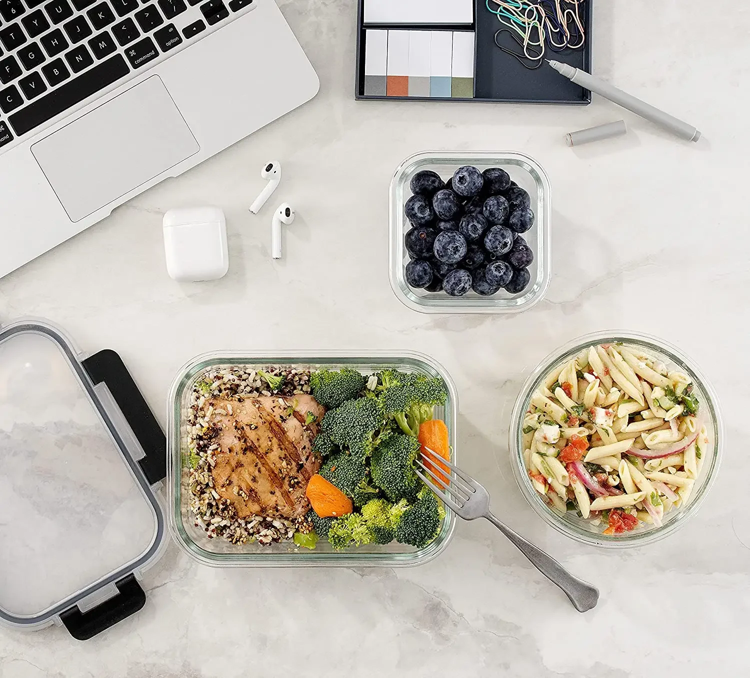 Borosilicate Glass Storage, BPA Free Bento Lunch Boxes, Glass Meal Prep Containers Set with Lids