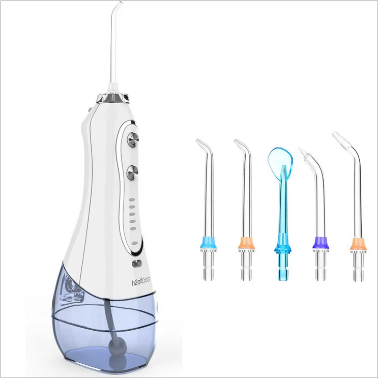 Water Flosser Portable Dental Oral Irrigator with 5 Modes, 5 Replaceable Jet Tips, Rechargeable Waterproof Teeth Cleaner