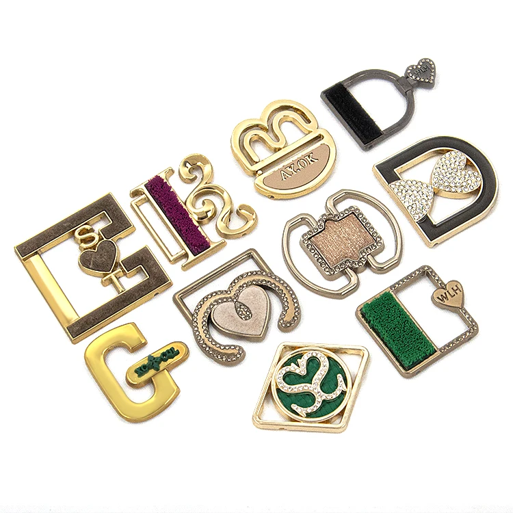 Garment accessories clothing bag hat Shoe scarves embossed gold custom tags 3d metal brand logo label for shoes clothes clothing