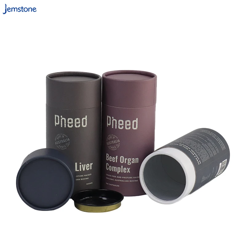 Biodegradable Custom Food Grade Cardboard Cylinder Eco Tea/capsule/spice Powder Packaging Paper Tube Box Craft Paper Customized