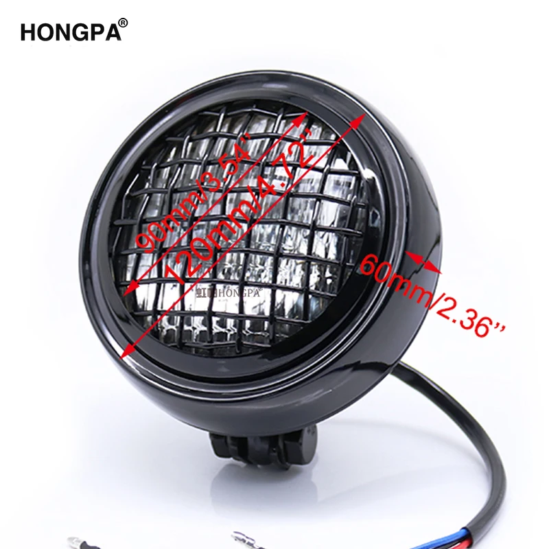 Retro Round Motorcycle Headlight 4 Inch Projector Headlights Headlamp For Cafe Racer