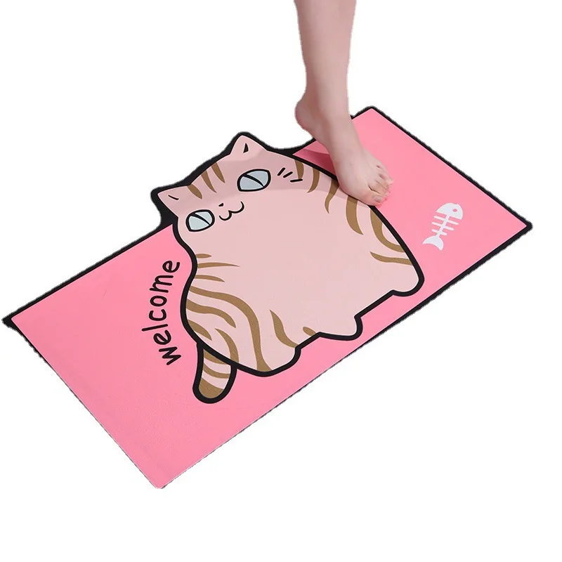 New cartoon diatom mud floor mat household absorbent quick-drying bathroom non-slip mat bathroom door entrance carpet
